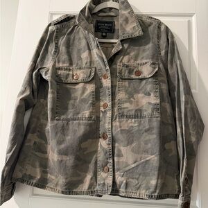 Lucky Brand Green Camouflage Button-Up Jacket